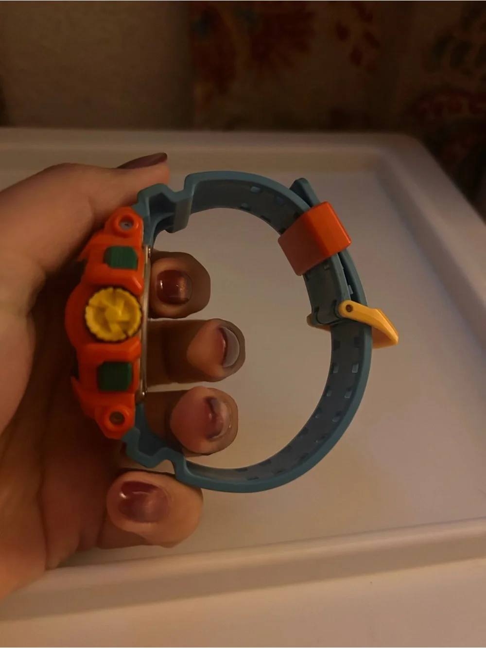 G-Shock Orange and Blue Sport Watch with Yellow Accents